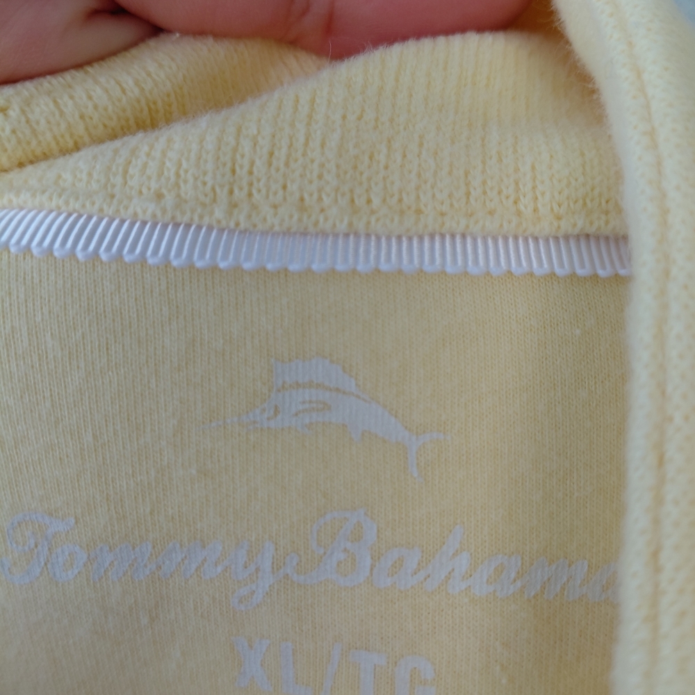 Tommy Bahama Pale Yellow Half-Zip Turtleneck Sweater - Picture 5 of 9